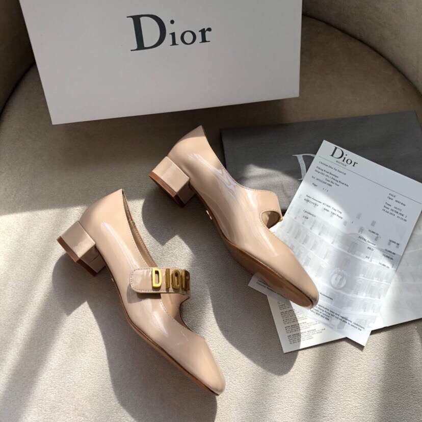 D*or baby-d ballet flats in nude patent calfskin