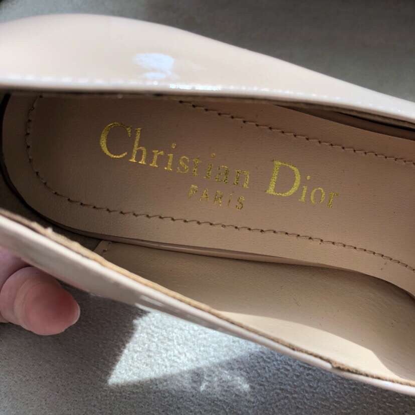 D*or baby-d ballet flats in nude patent calfskin