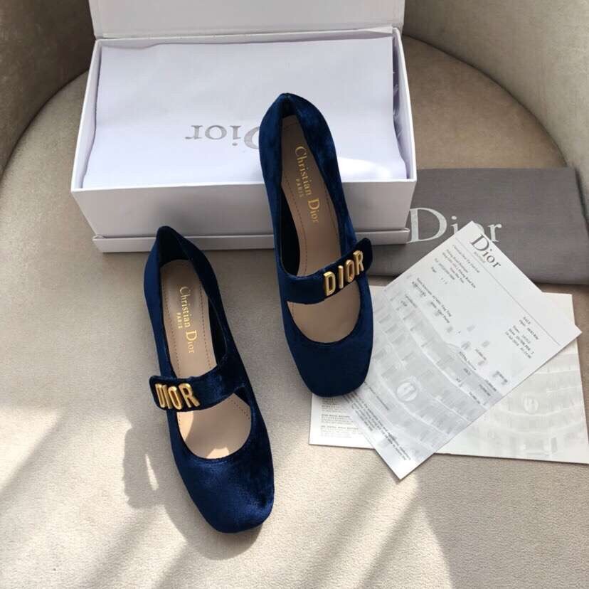 D*or baby-d ballet flats in dark blue velvet