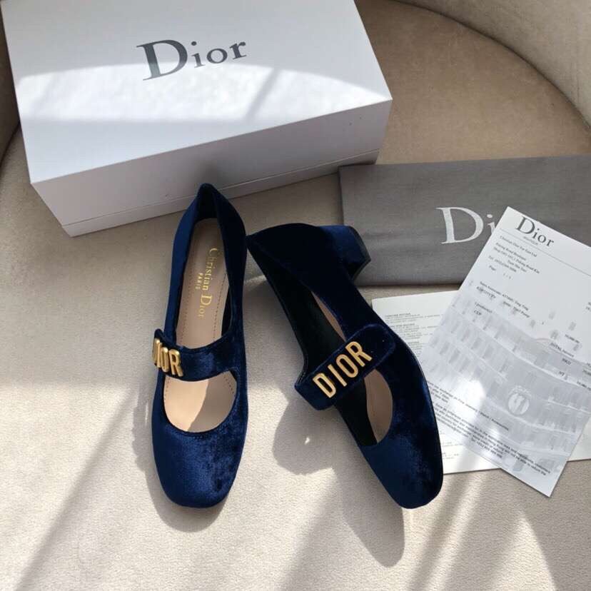 D*or baby-d ballet flats in dark blue velvet