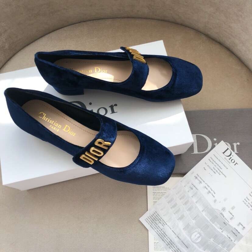 D*or baby-d ballet flats in dark blue velvet
