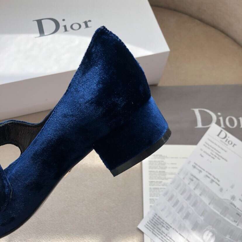D*or baby-d ballet flats in dark blue velvet