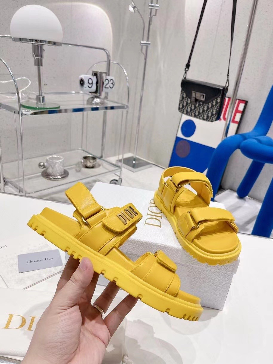D*or D*oract sandals in yellow lambskin