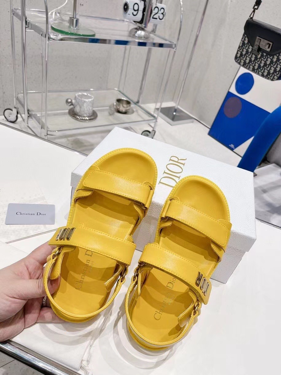 D*or D*oract sandals in yellow lambskin