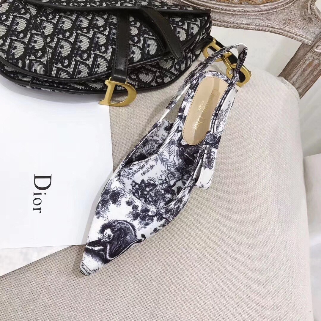 D*or sweet-d high-heeled pump in toile de jouy canvas