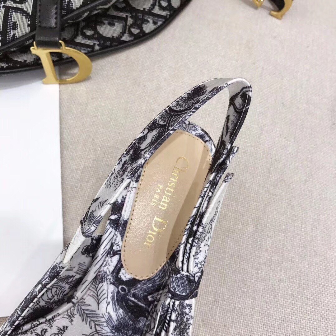 D*or sweet-d high-heeled pump in toile de jouy canvas