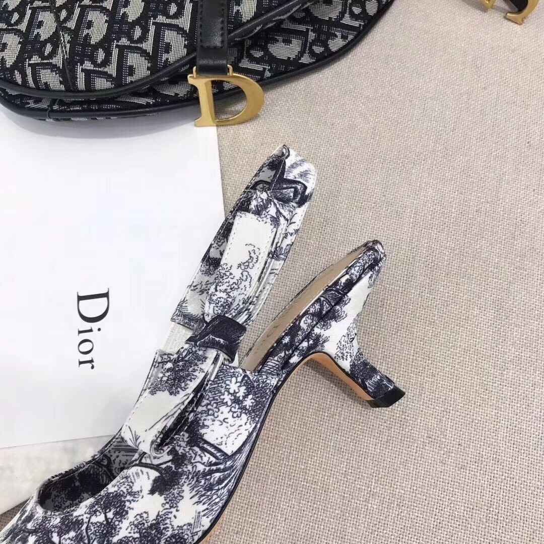 D*or sweet-d high-heeled pump in toile de jouy canvas