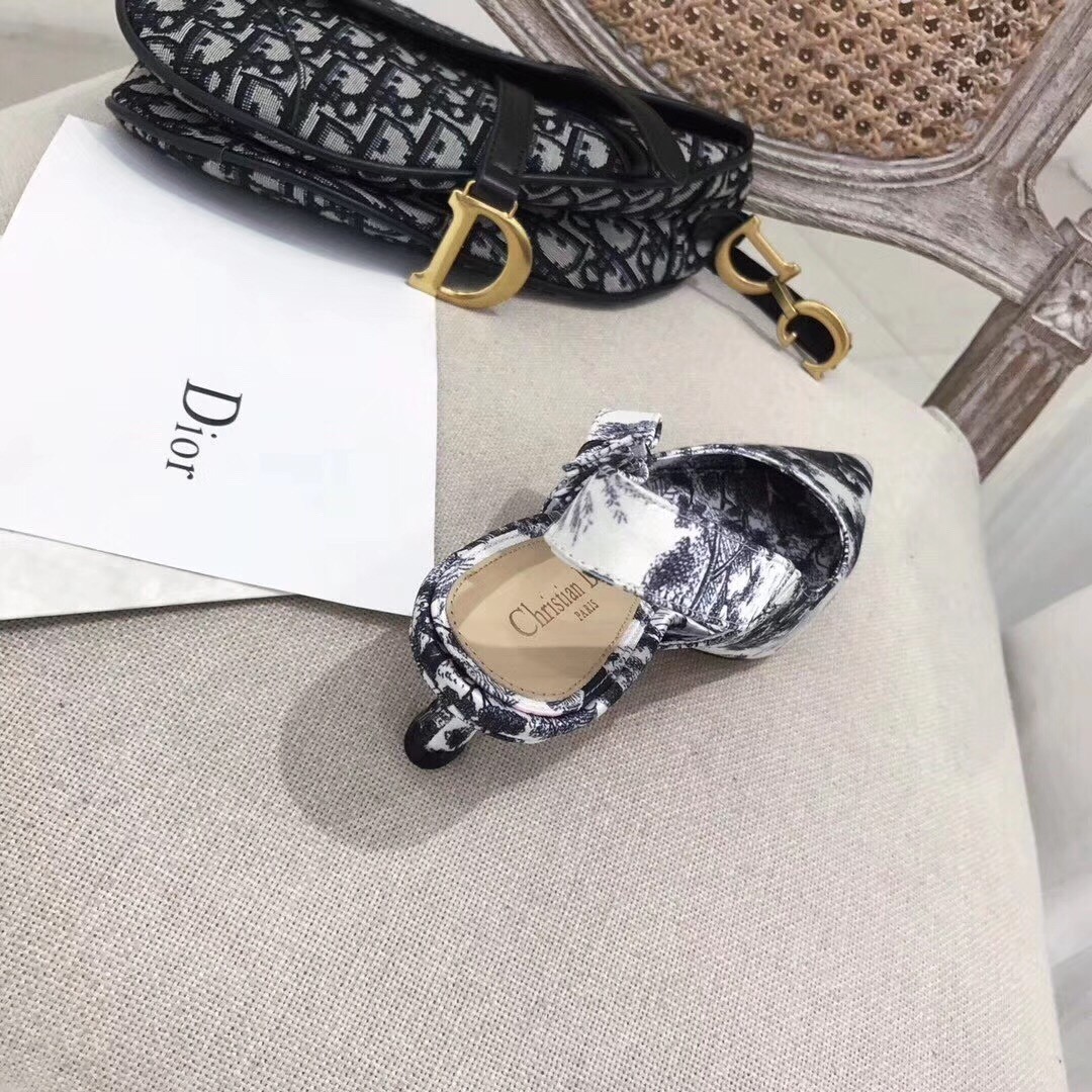D*or sweet-d high-heeled pump in toile de jouy canvas