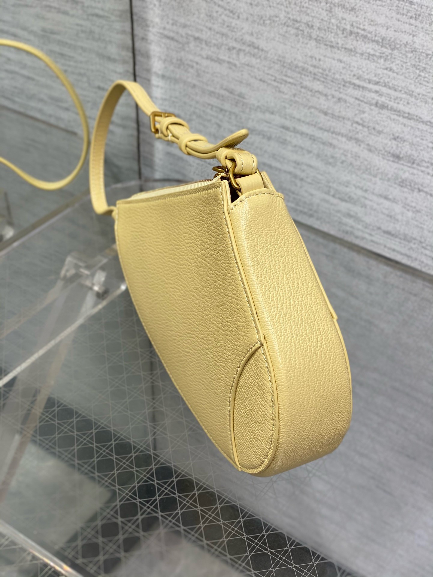 D*or saddle rodeo pouch in yellow goatskin