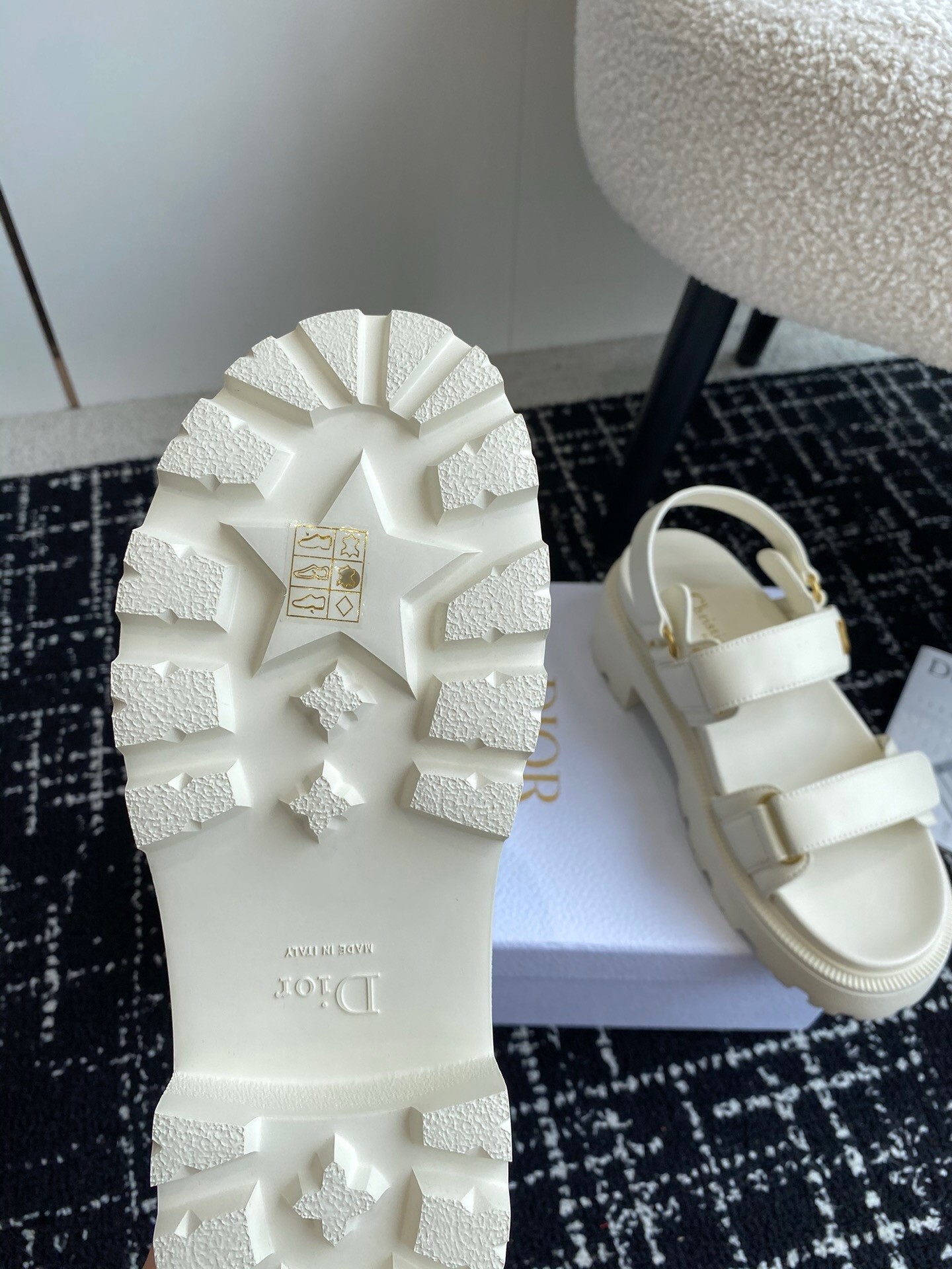 D*or D*oract platform sandals in white lambskin