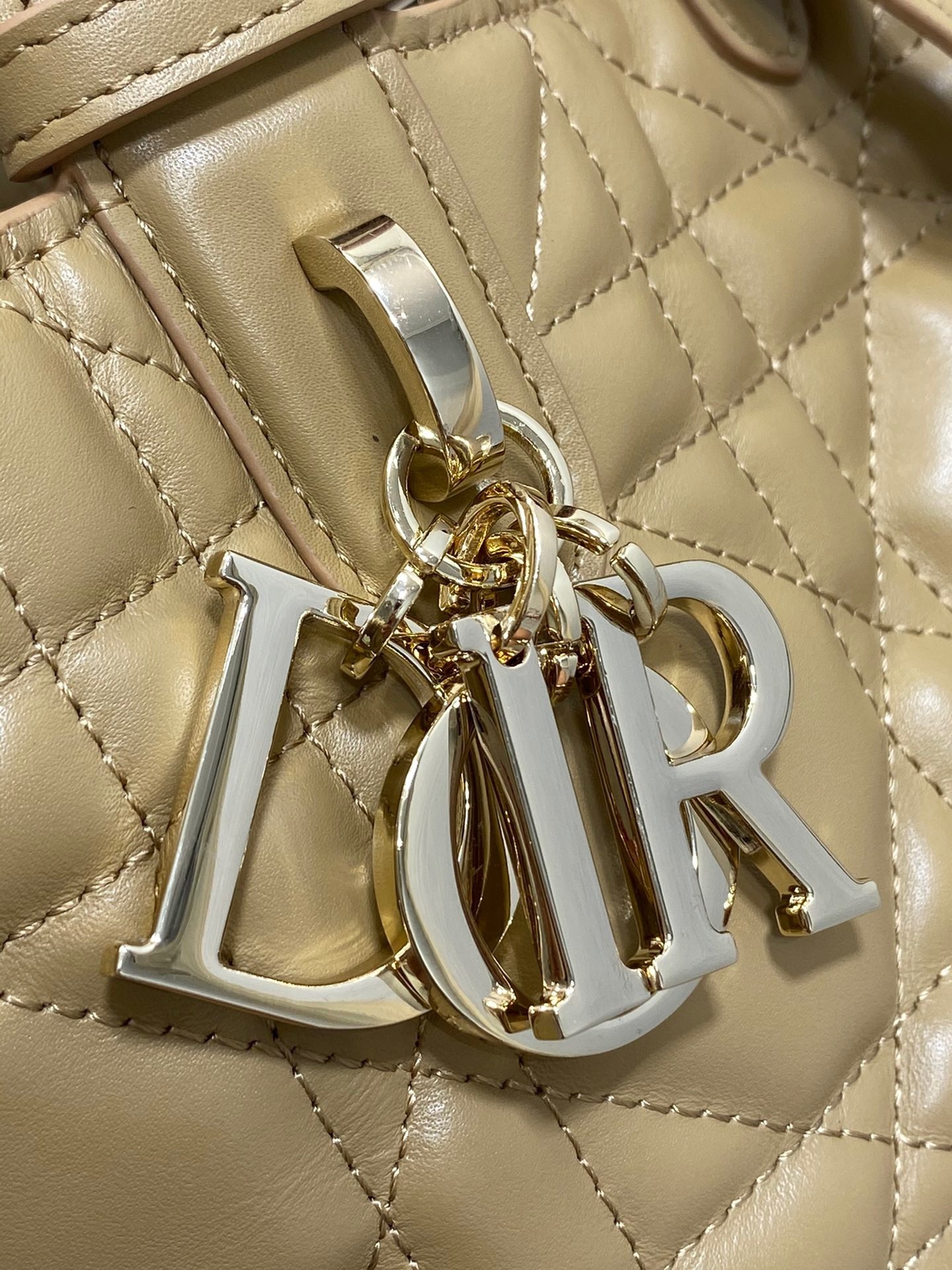 D*or toujours small bag in tan macrocannage calfskin