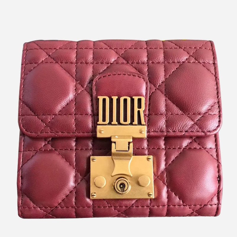 D*or french D*oraddict wallet in bordeaux lambskin
