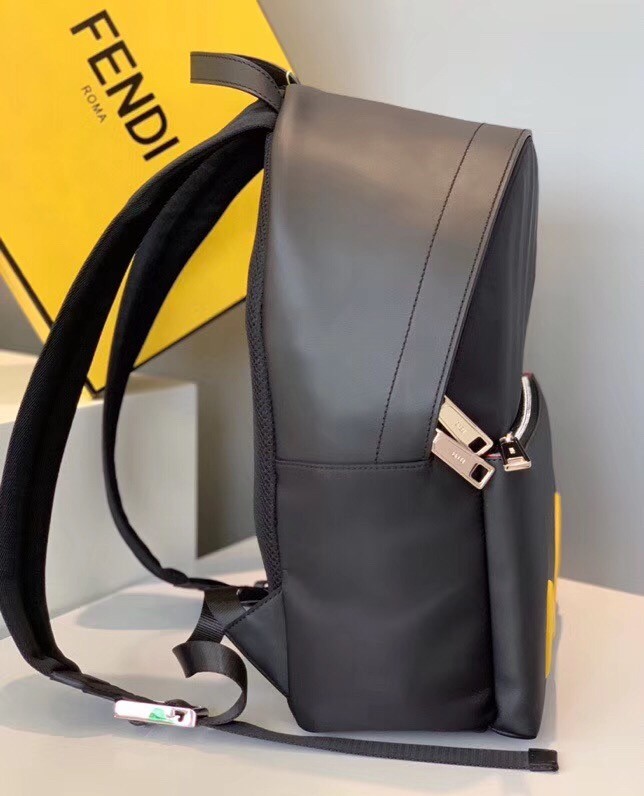 F**di diabolic eyes nylon and leather backpack