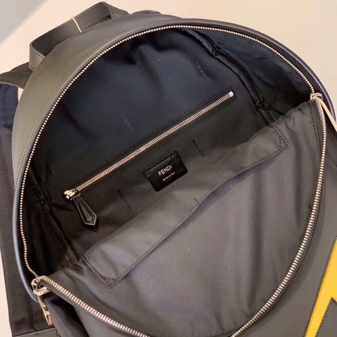 F**di diabolic eyes nylon and leather backpack
