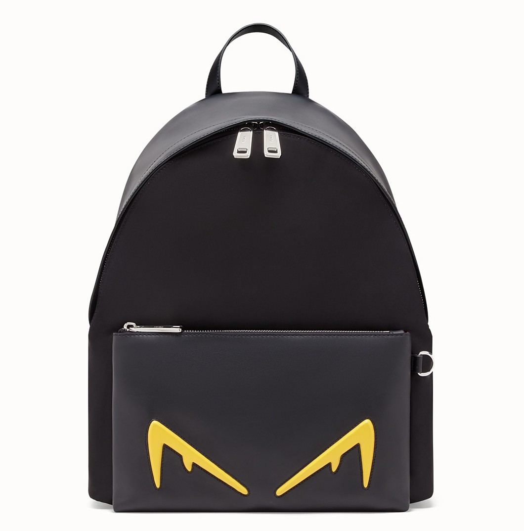 F**di diabolic eyes nylon and leather backpack