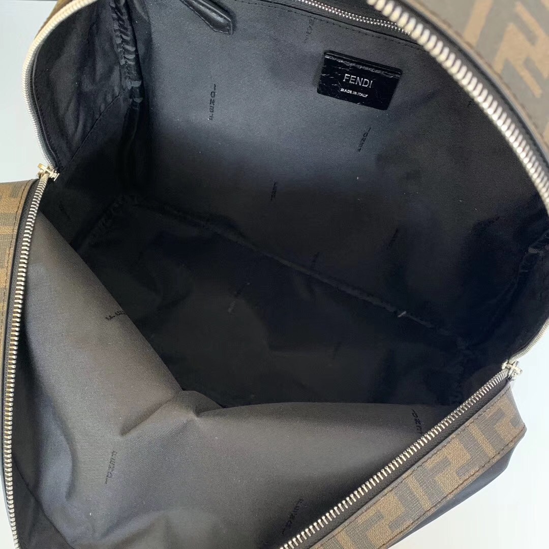 F**di large backpack in ff fabric with nylon and leather