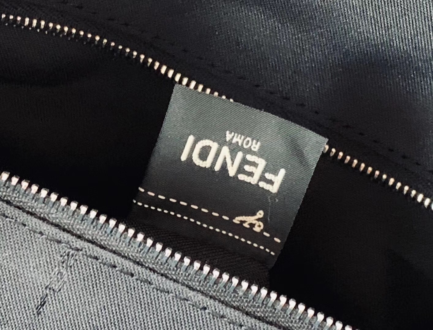 F**di large backpack in ff fabric with nylon and leather