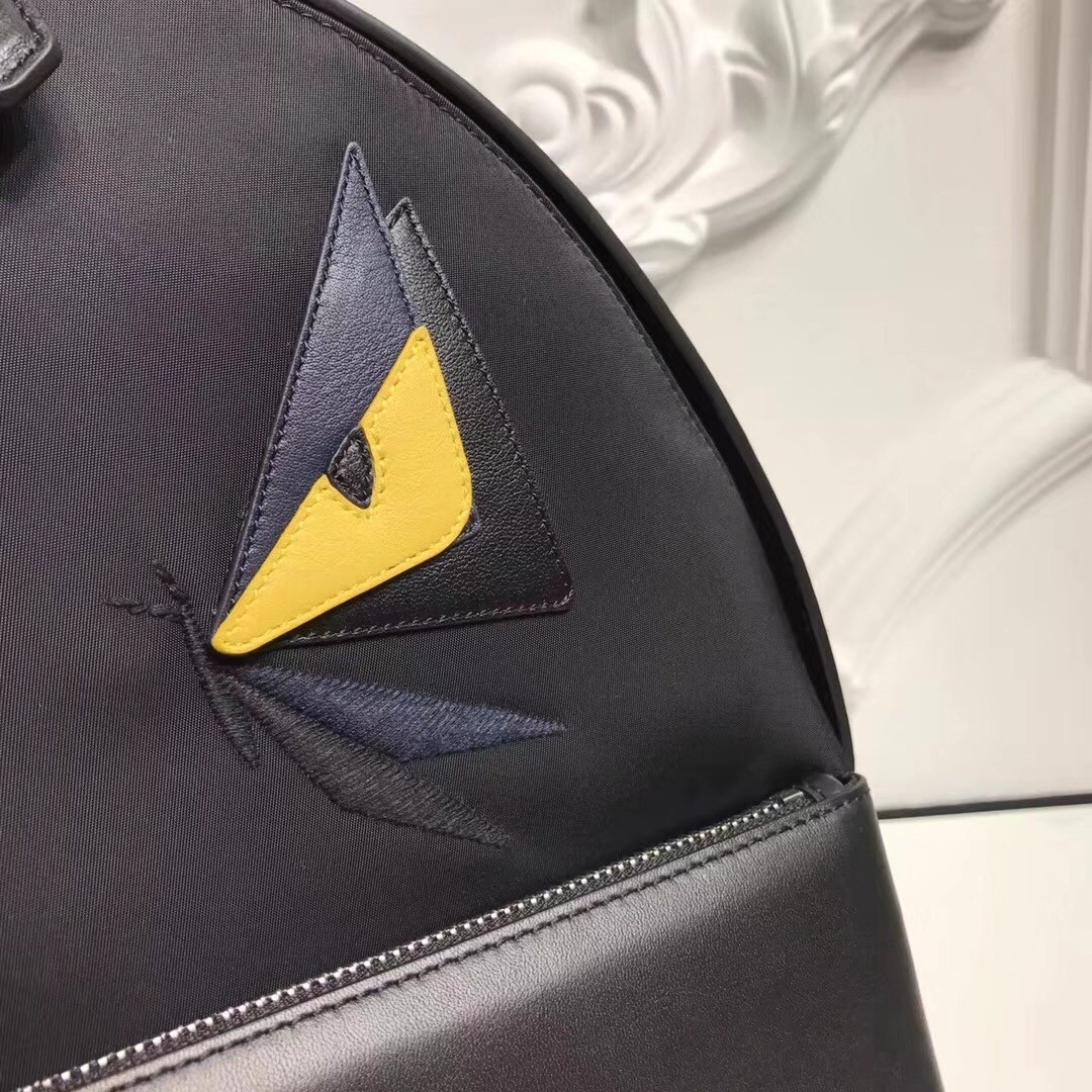 F**di black large butterfleye backpack