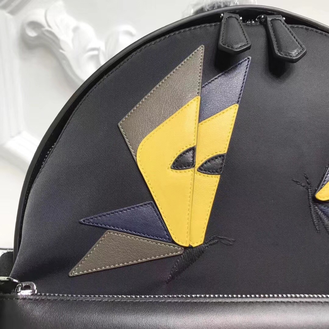 F**di black large butterfleye backpack
