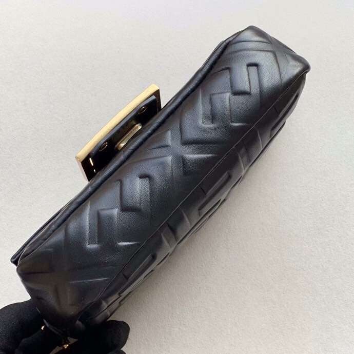 F**di black ff motif mini baguette bag
