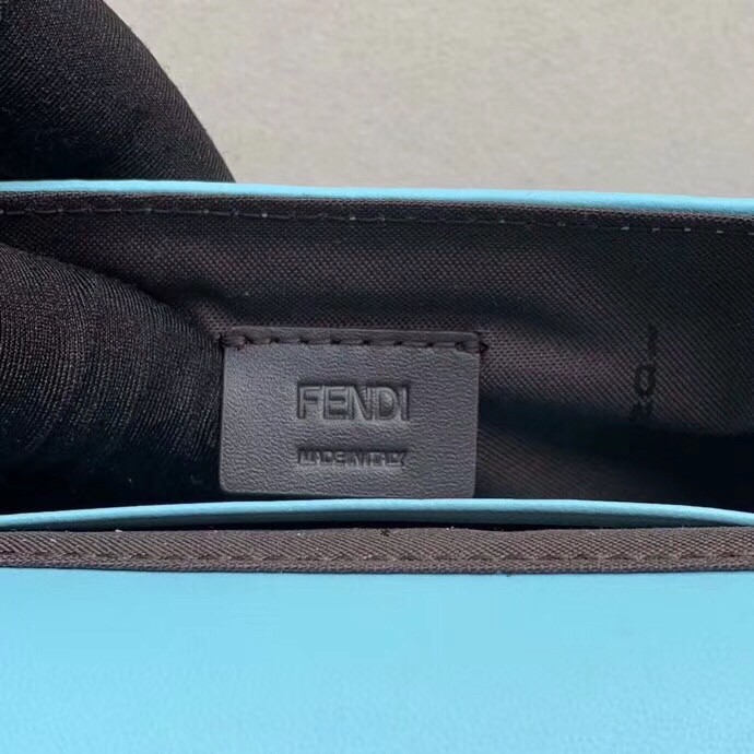 F**di pale blue ff motif mini baguette bag