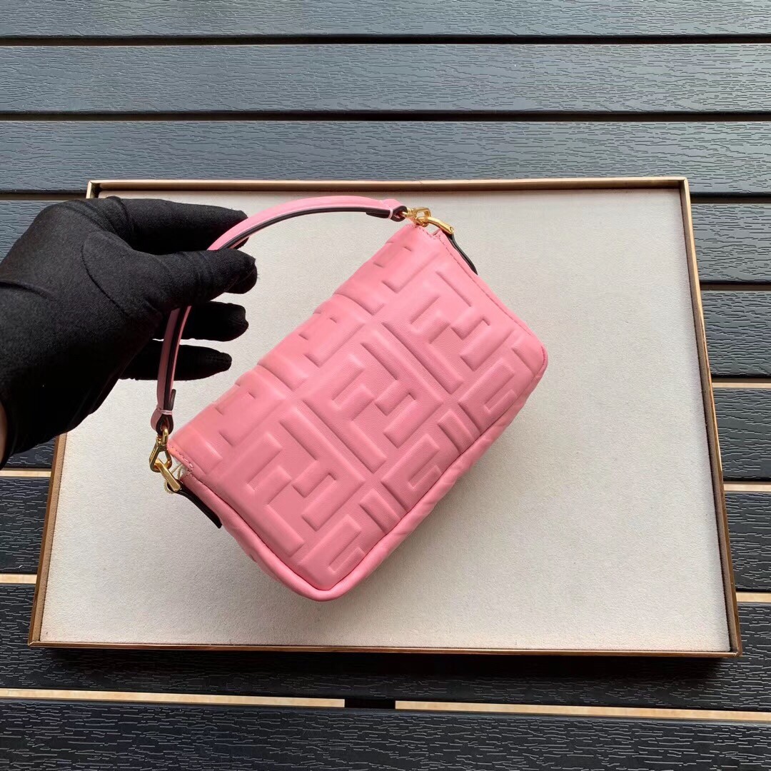 F**di pink ff motif mini baguette bag