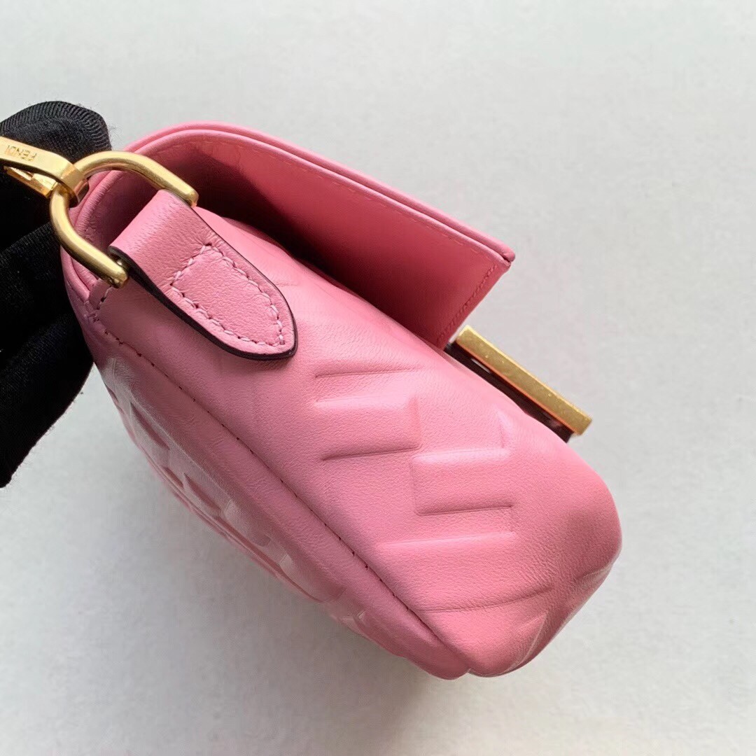F**di pink ff motif mini baguette bag