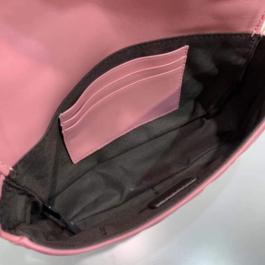 F**di pink ff motif mini baguette bag
