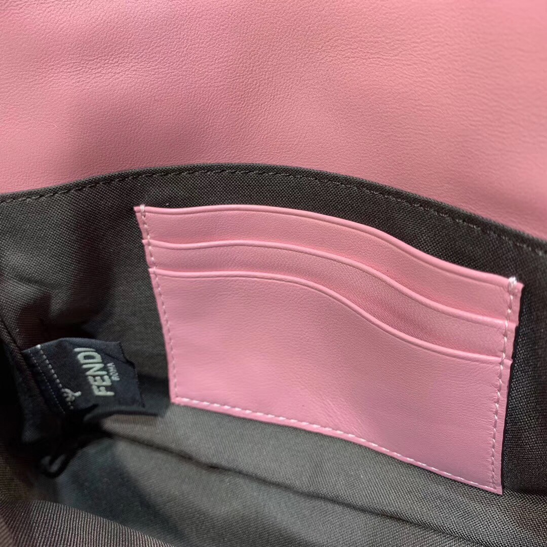 F**di pink ff motif mini baguette bag