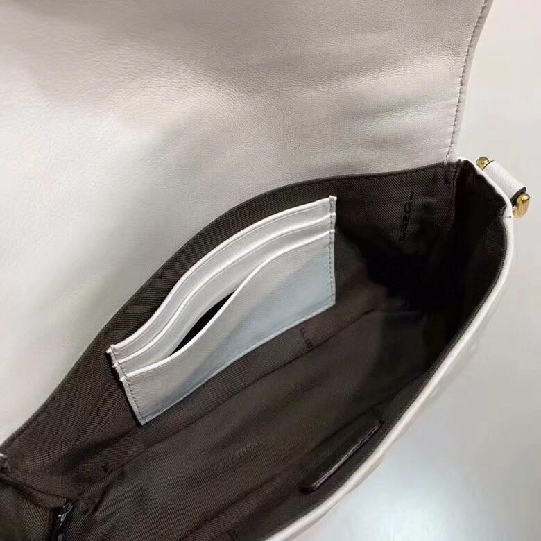 F**di white ff motif mini baguette bag