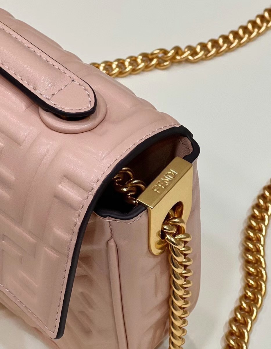 F**di baguette chain midi bag in powder nappa leather