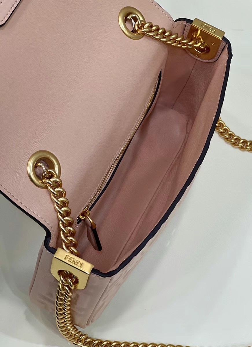 F**di baguette chain midi bag in powder nappa leather
