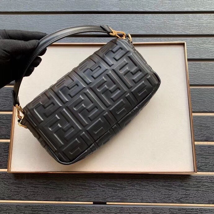 F**di black ff motif medium baguette bag