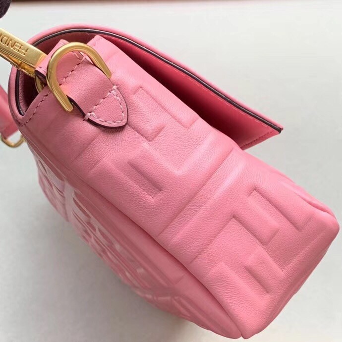 F**di pink ff motif medium baguette bag