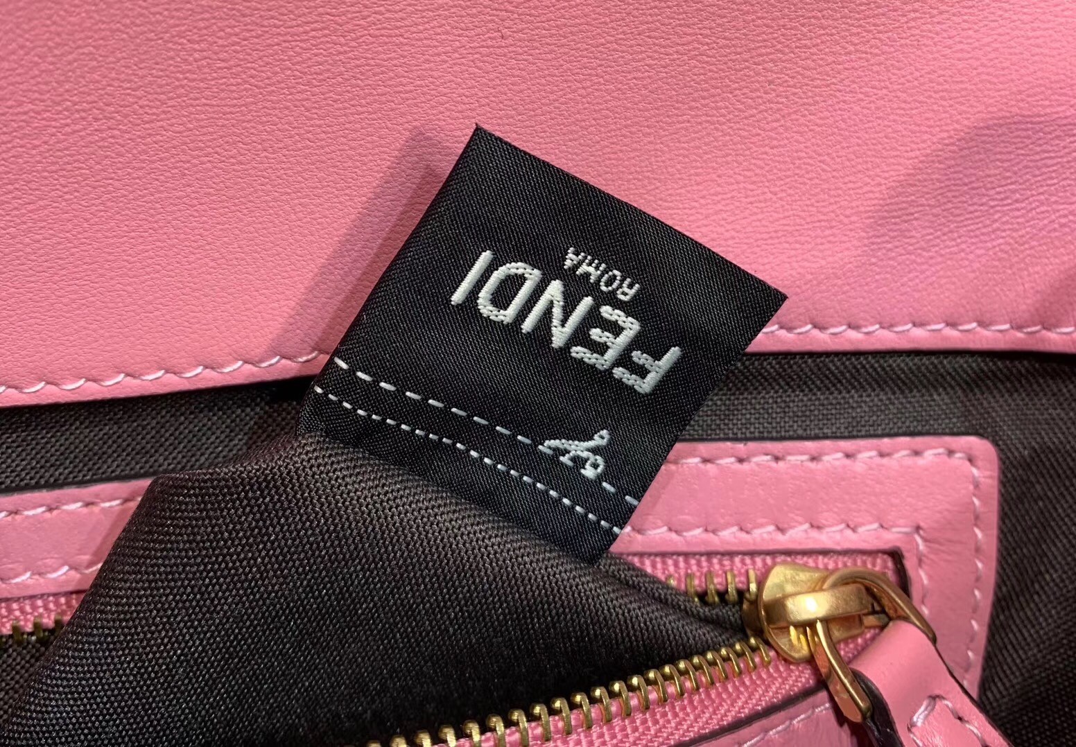 F**di pink ff motif medium baguette bag