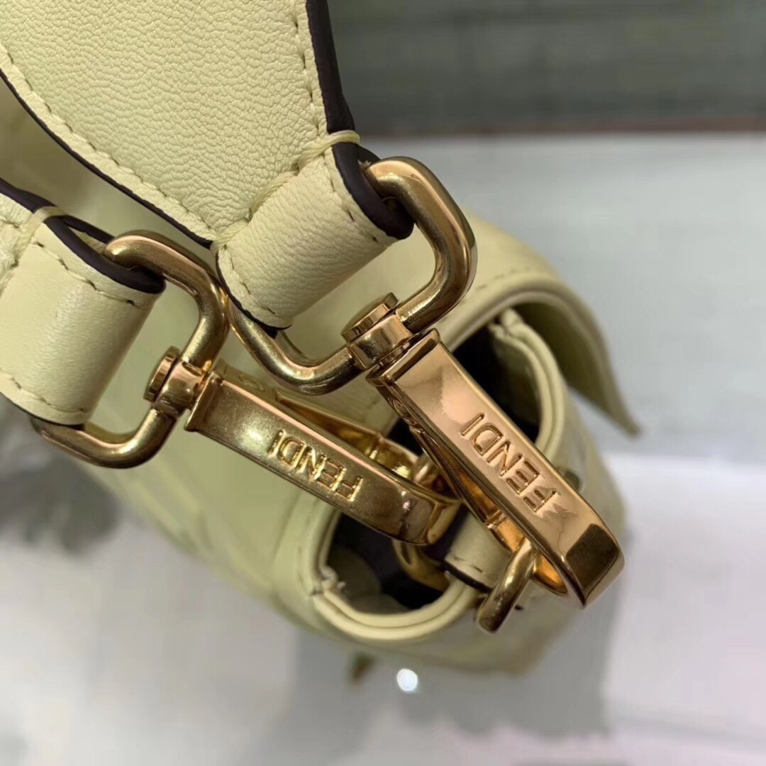 F**di beige ff motif large baguette bag