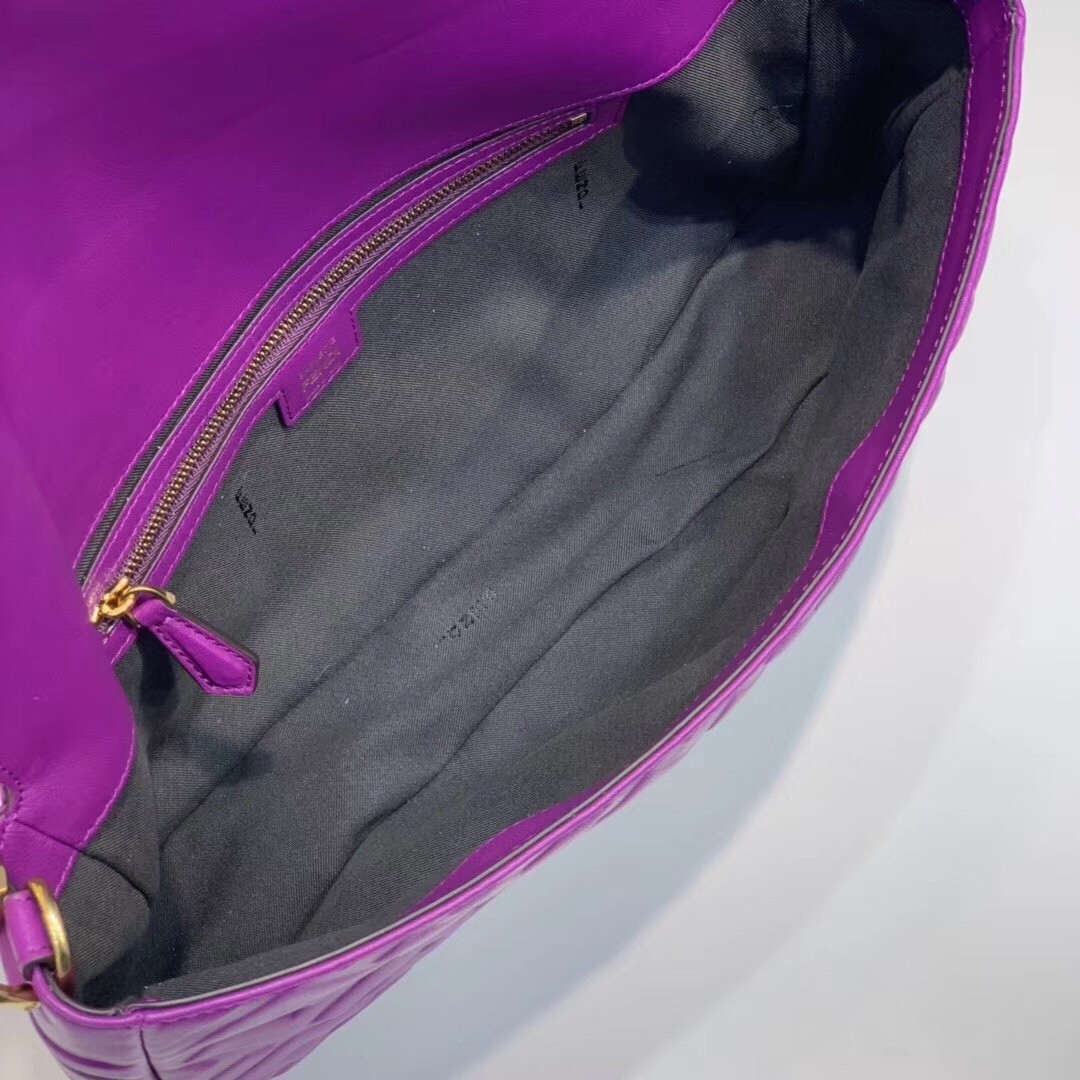 F**di purple ff motif large baguette bag