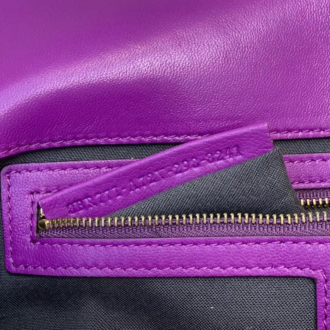 F**di purple ff motif large baguette bag
