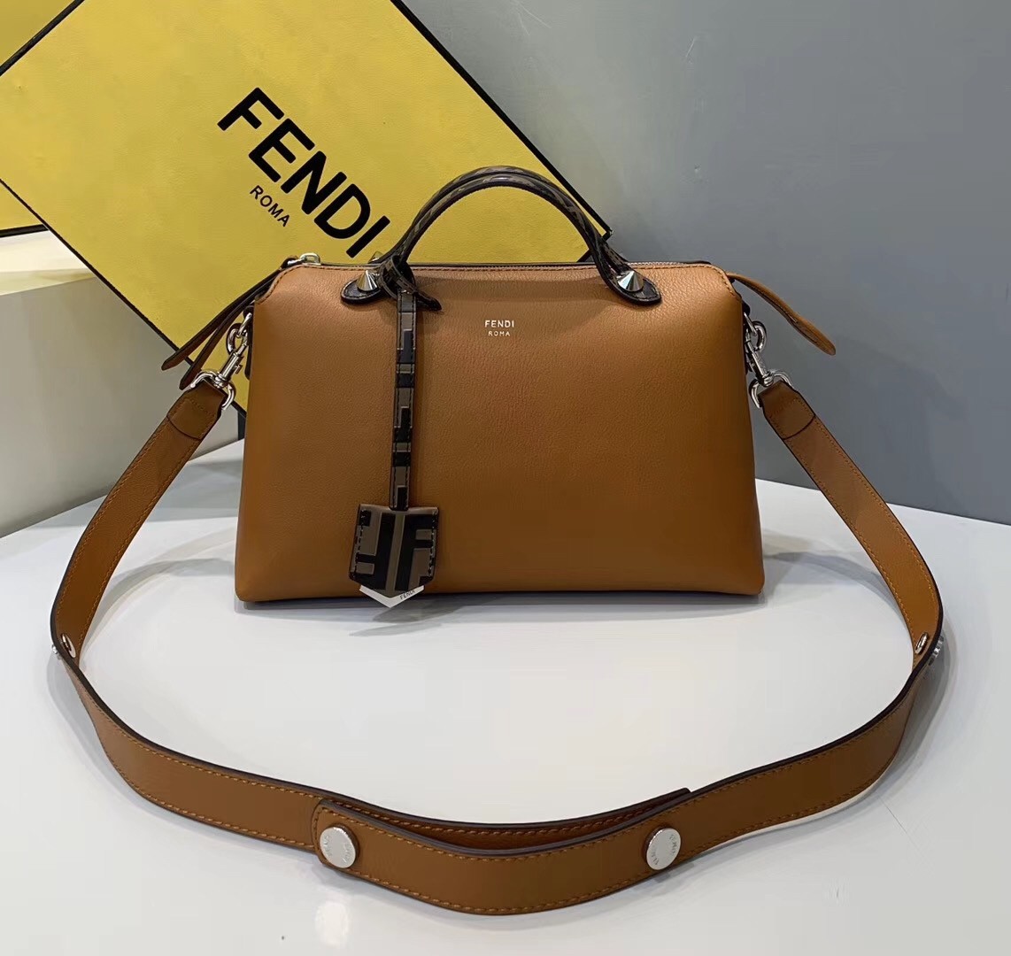F**di tan by the way medium bag with ff handles