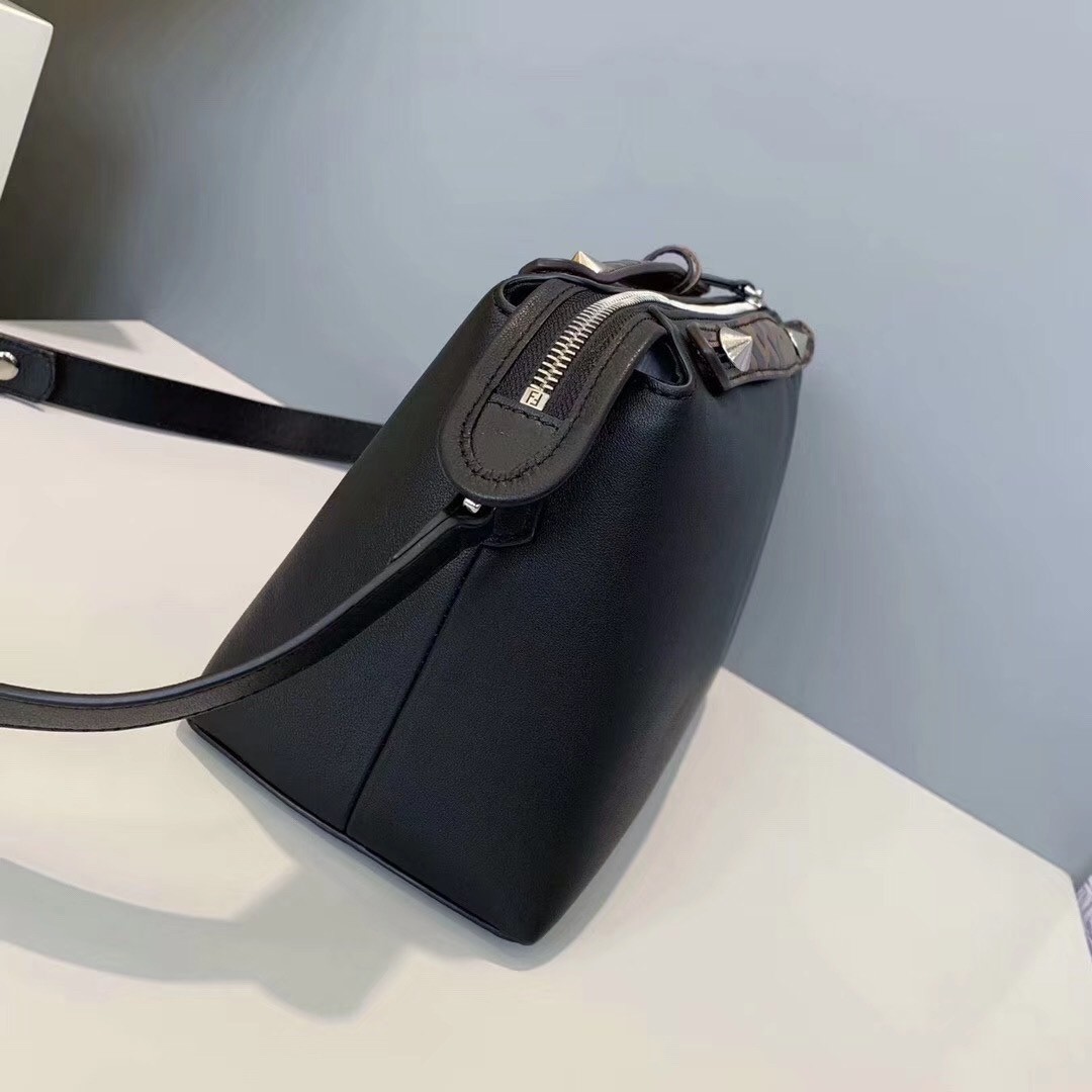 F**di black by the way medium bag with ff handles