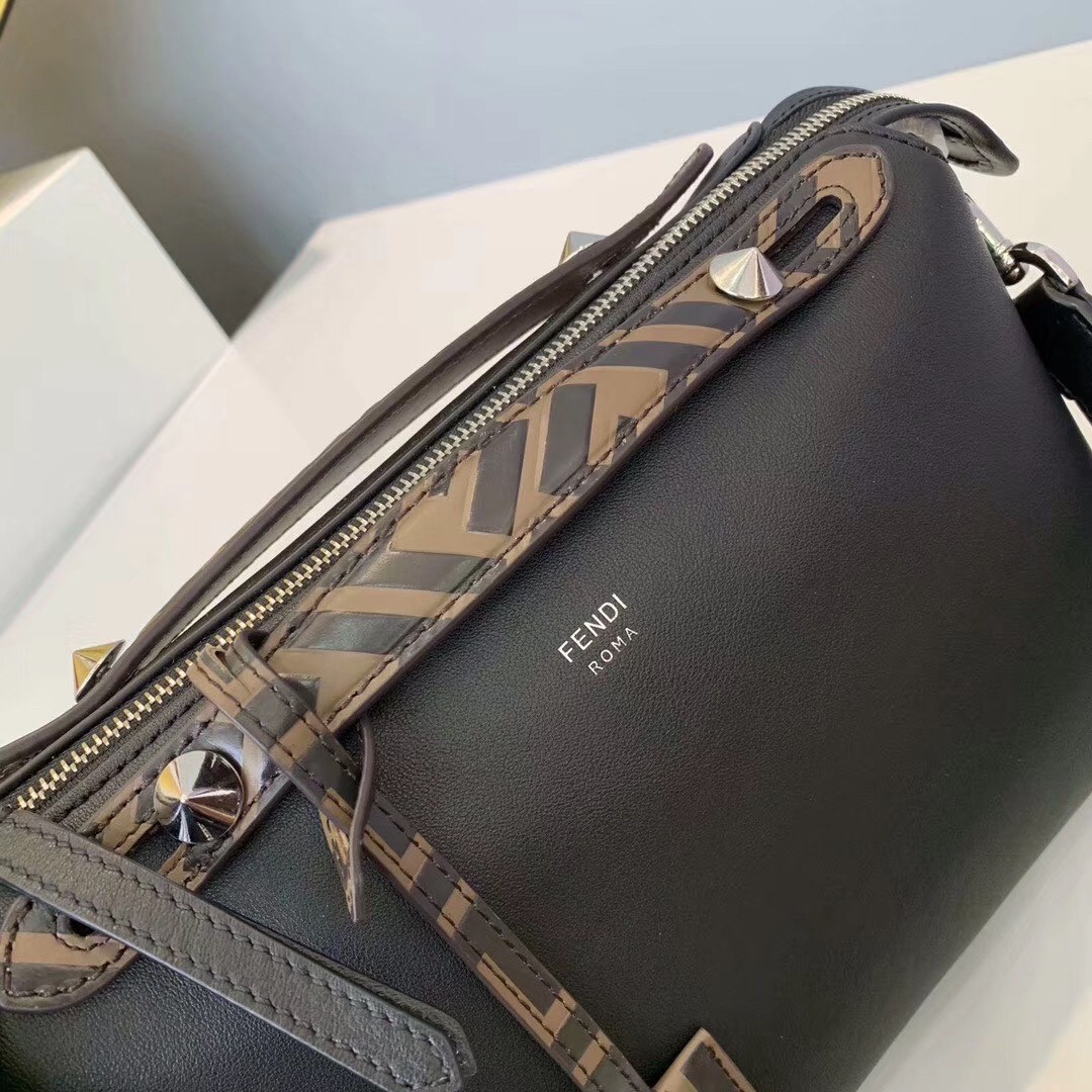 F**di black by the way medium bag with ff handles