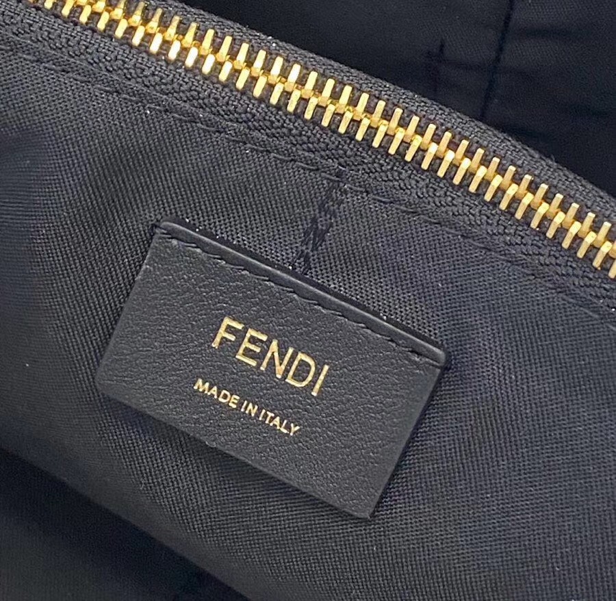 F**di by the way medium bag in white printed leather