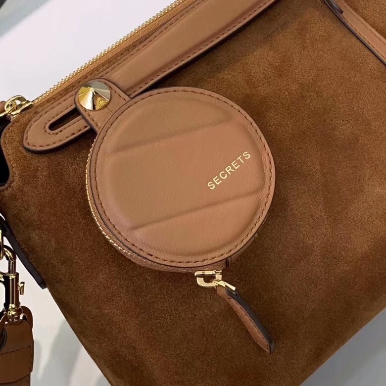F**di by the way medium bag in brown suede