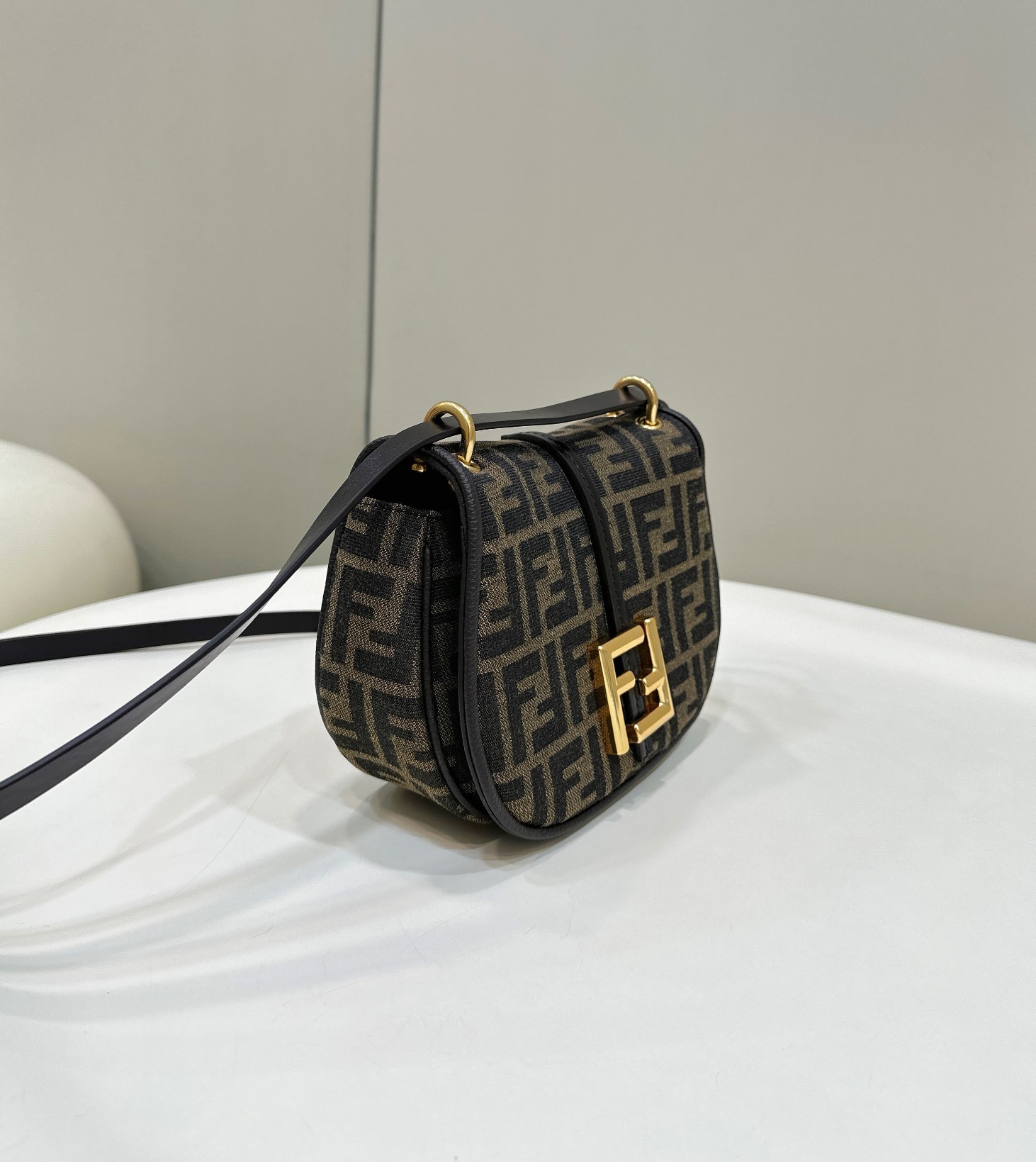 F**di c’mon small bag in ff jacquard fabric