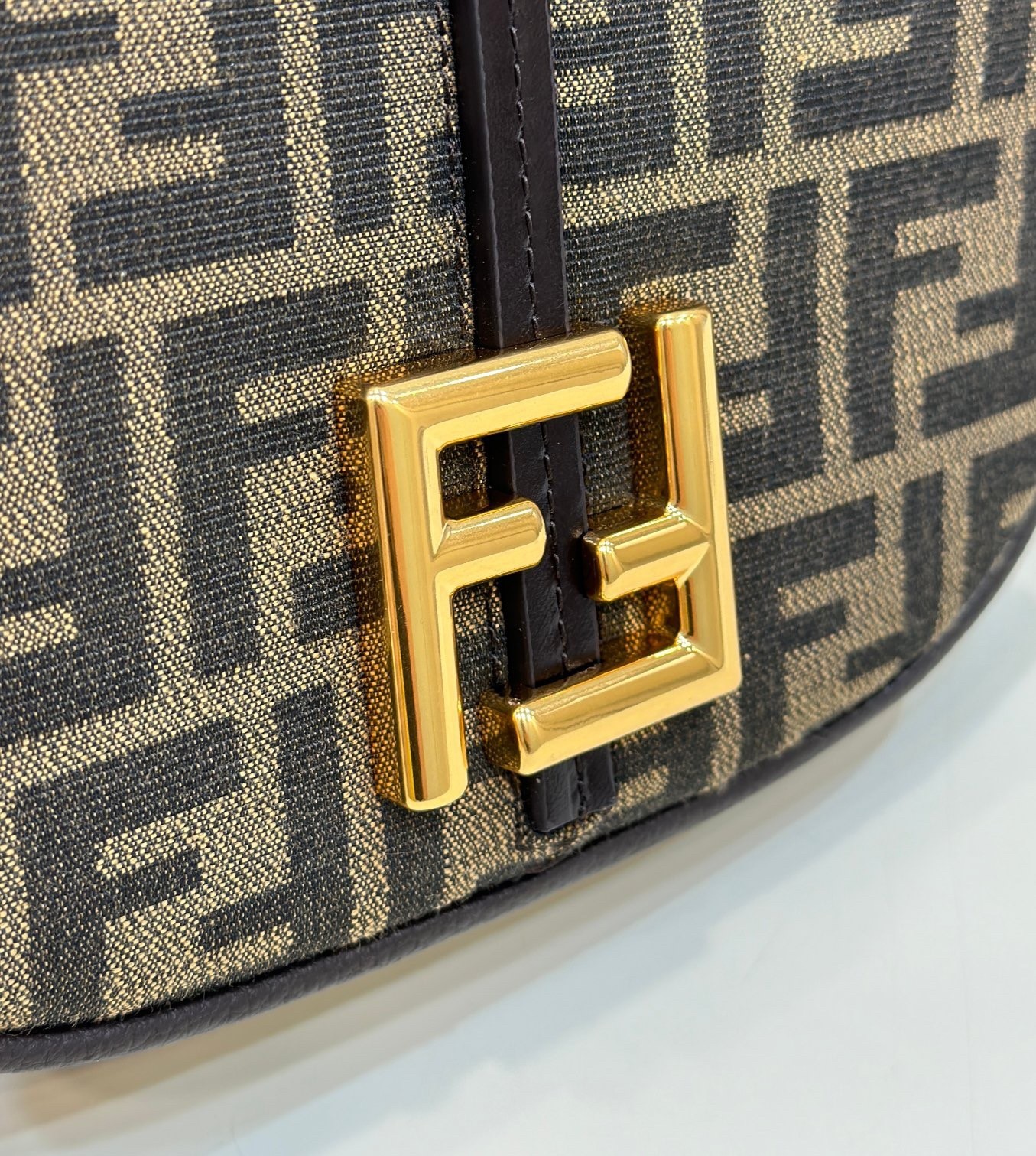 F**di c’mon small bag in ff jacquard fabric