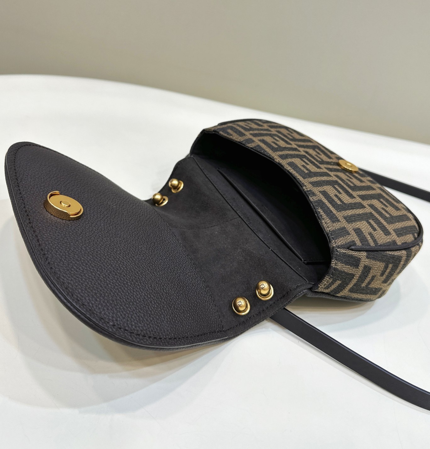 F**di c’mon small bag in ff jacquard fabric