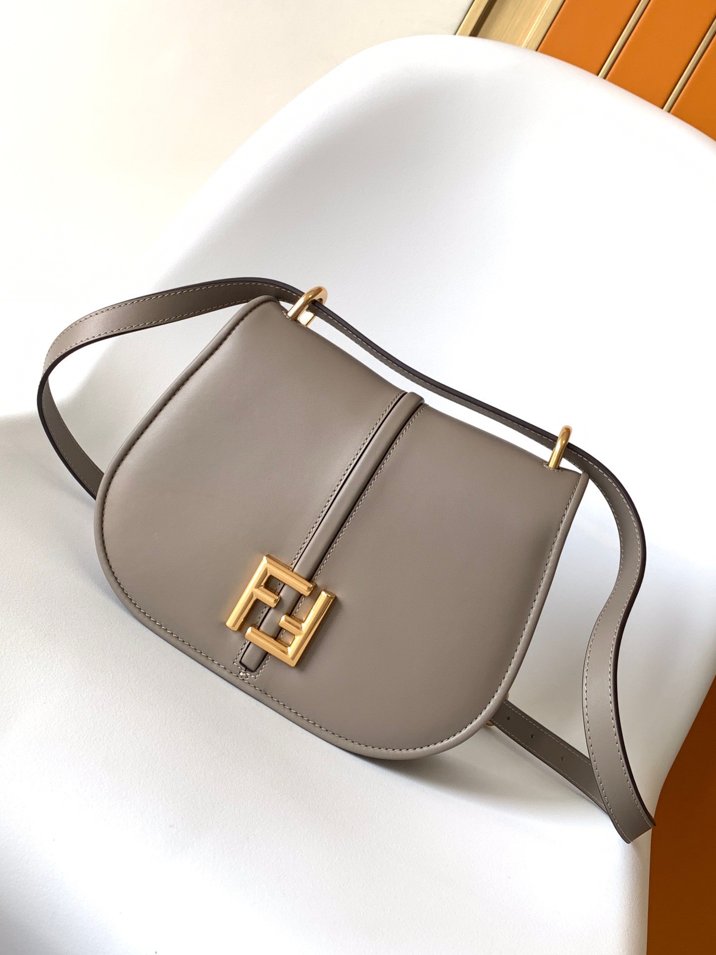 F**di c’mon medium bag in grey calfskin