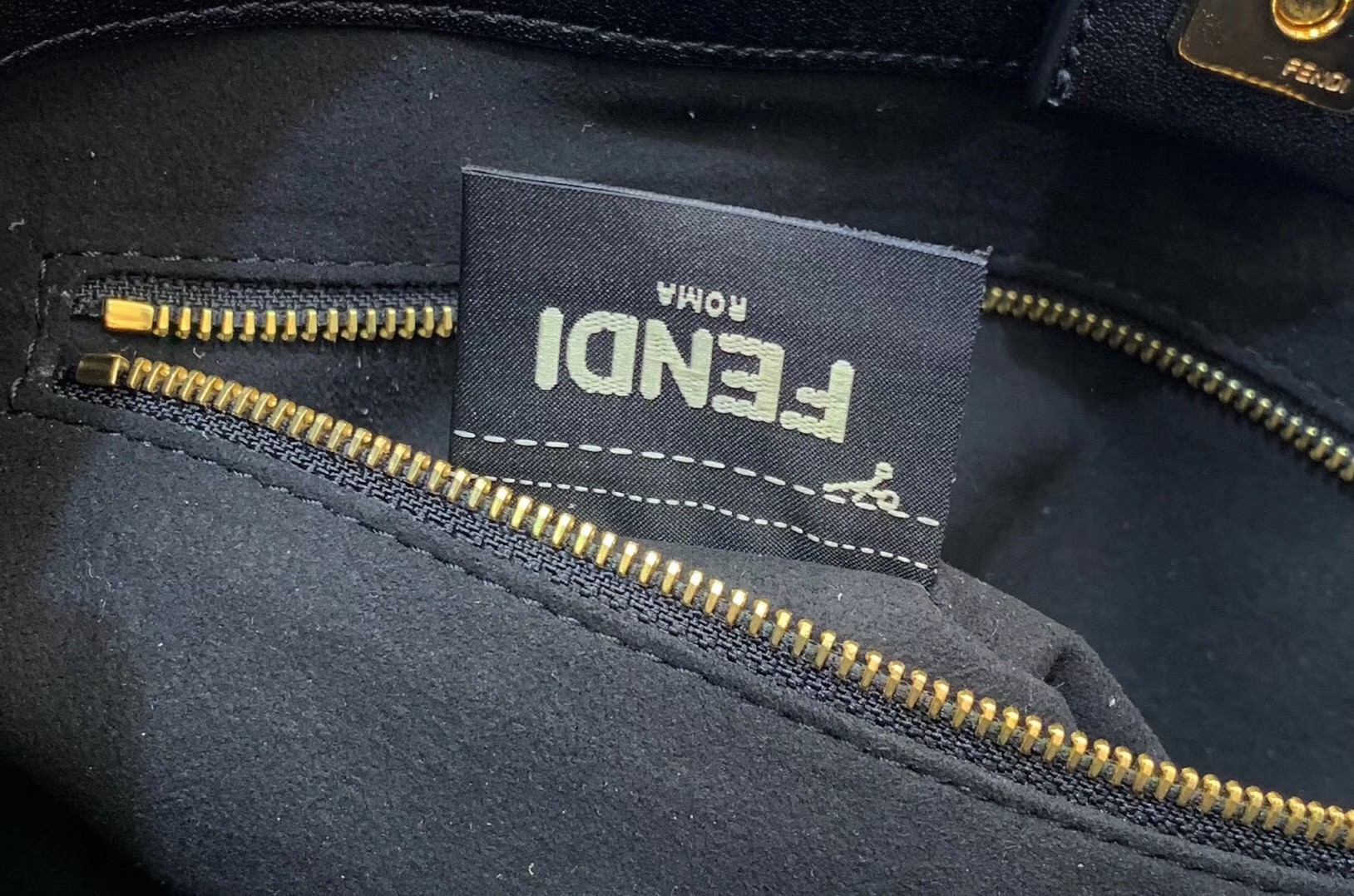 F**di ff tote small bag in black calfskin