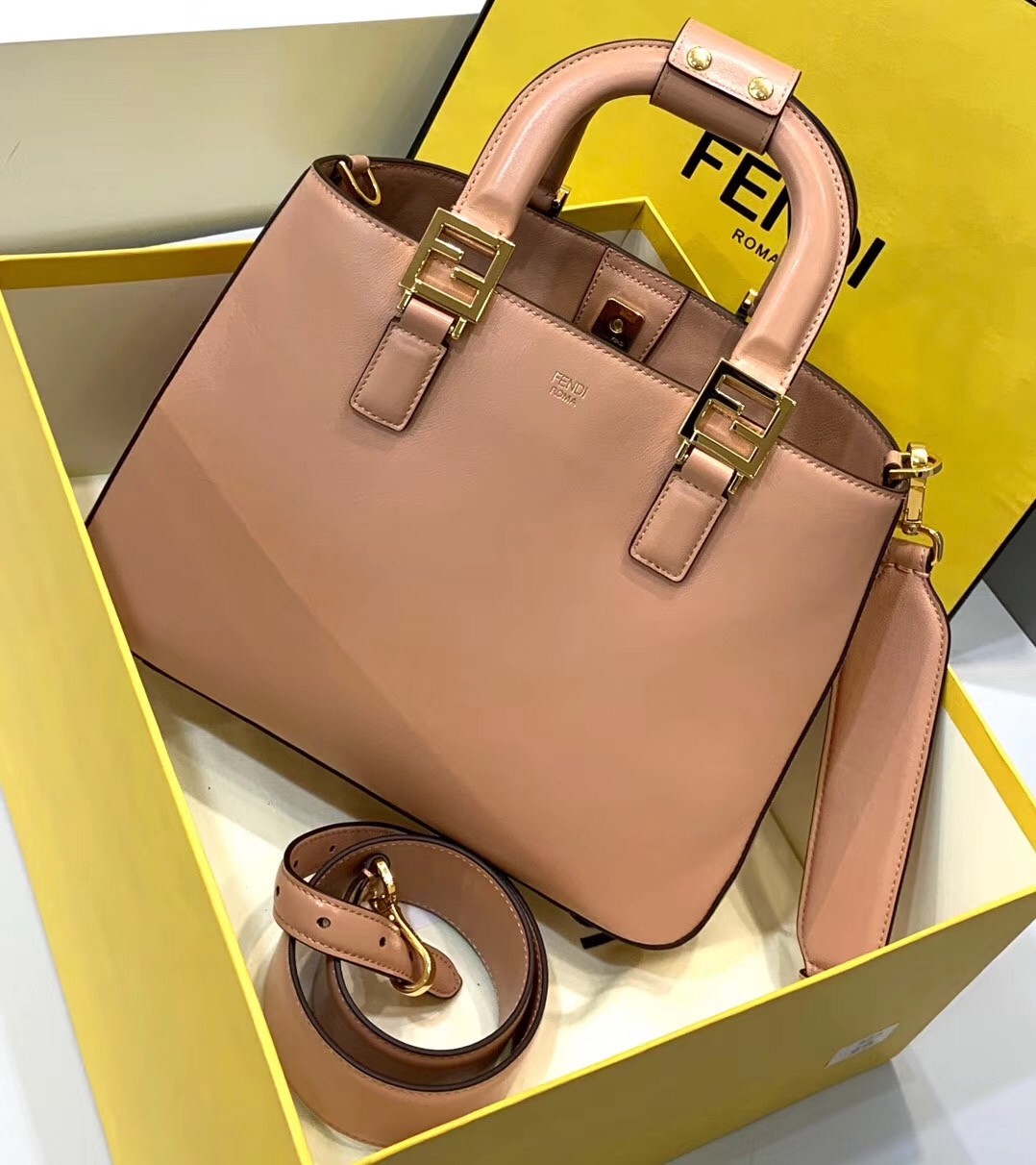 F**di ff tote small bag in pink calfskin