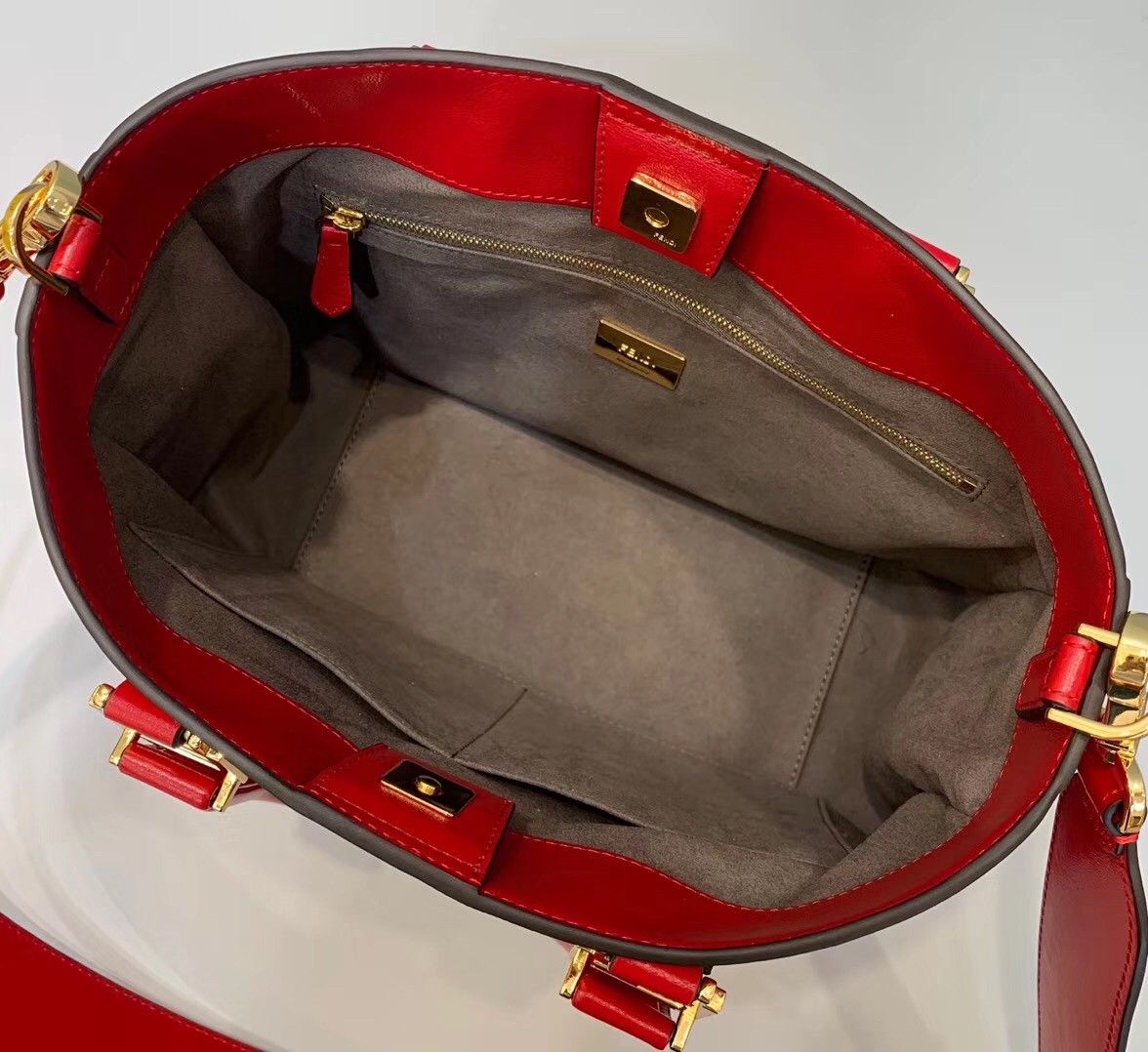F**di ff tote small bag in red calfskin